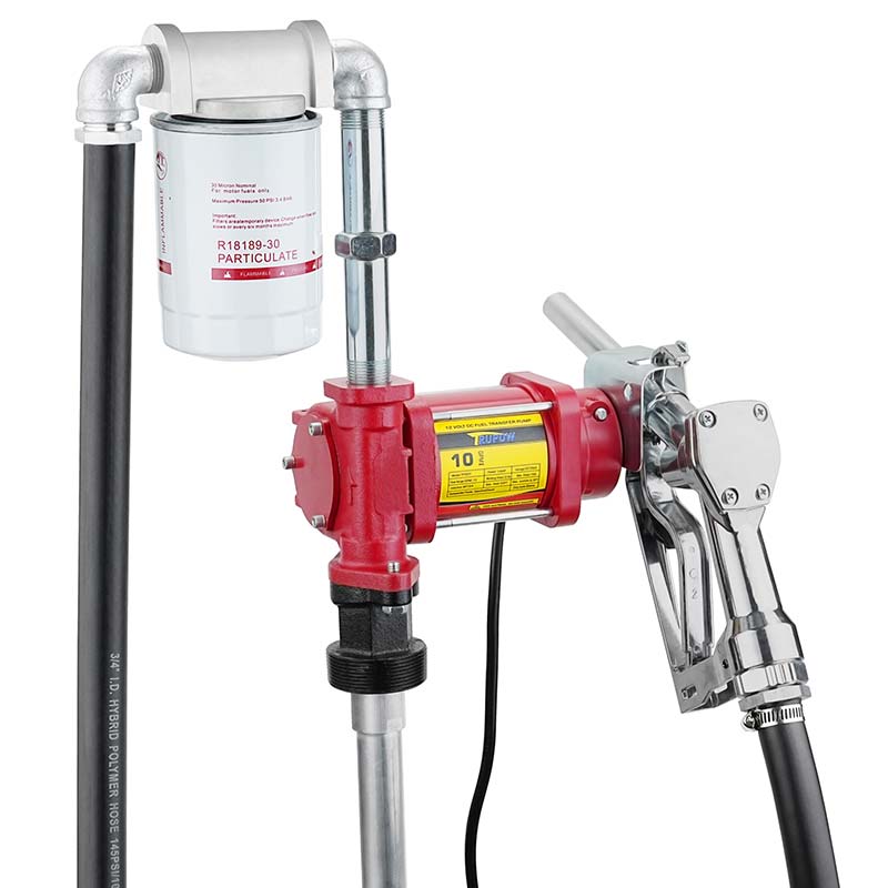 Комплет пумпа за пренос на бензин од 12V со млазница