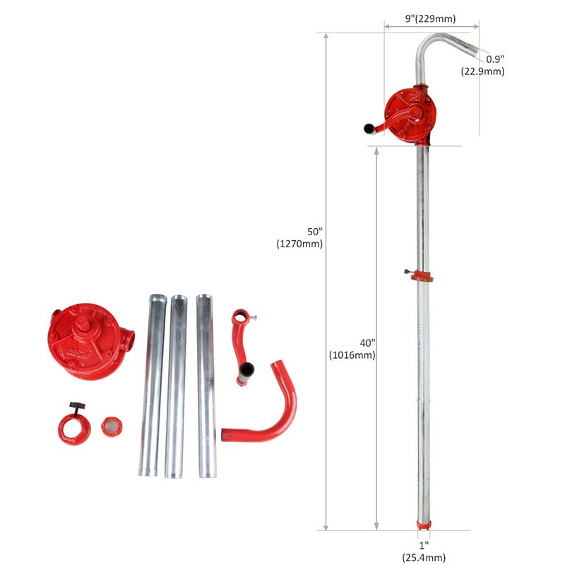 Three Input Tube Cast Iron Oil Rotary Hand Pump for Drum